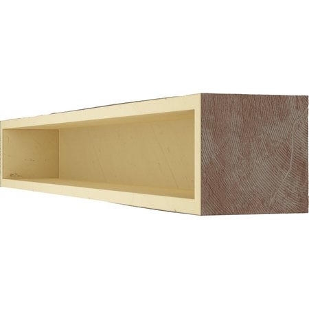 Ekena Millwork Hand Hewn Faux Wood Fireplace Mantel, Aged Pecan, 4"H x 4"D x 48"W MANUHH04X04X48AE